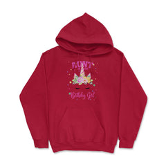 Aunt of the Birthday Girl! Unicorn Face Theme Gift design Hoodie - Red