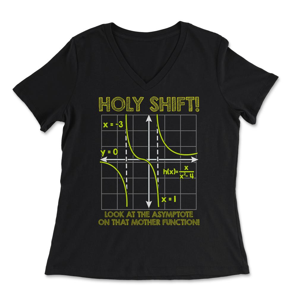 Holy Shift Math Funny Design design - Women's V-Neck Tee - Black