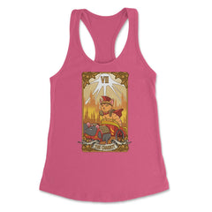 The Chariot Cat Arcana Tarot Card Mystical Wiccan product Women's - Hot Pink