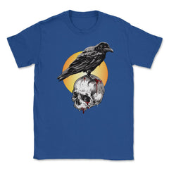Raven & Skull Circle of Death Halloween T-Shirt Unisex T-Shirt - Royal Blue