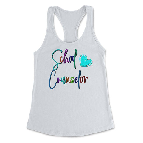 School Counselor Heart Love Vibrant Colorful Appreciation product - White