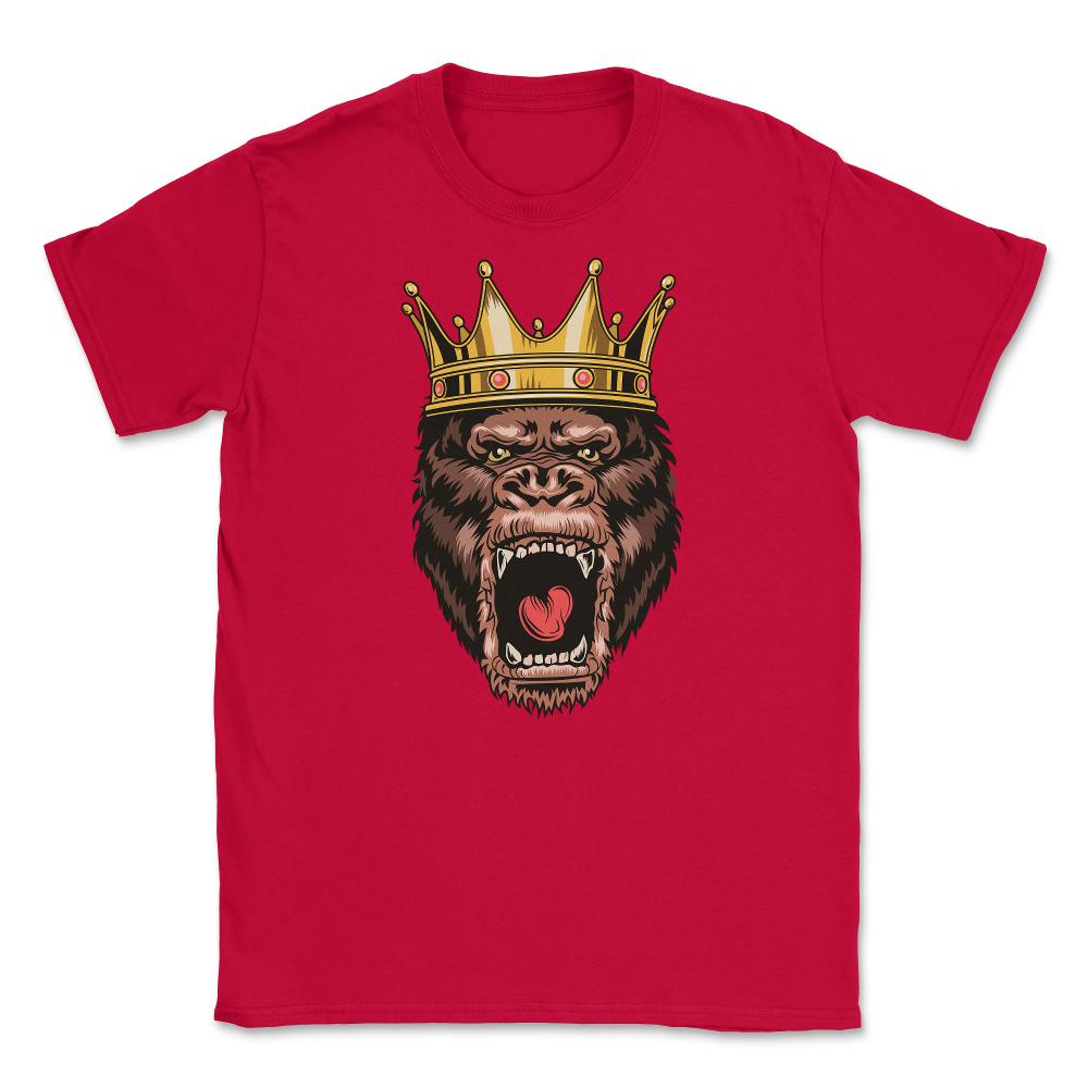 King Gorilla Head Angry Great Ape Wearing A Crown Design product - Red