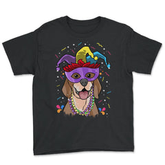 Mardi Gras Beagle with Jester hat & masquerade mask Funny product - Black