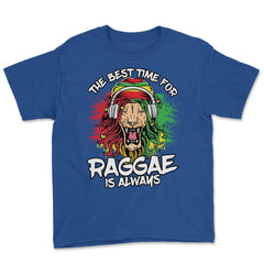 The Best Time For Reggae Is Always Lion Reggae & Rasta Music print - Royal Blue