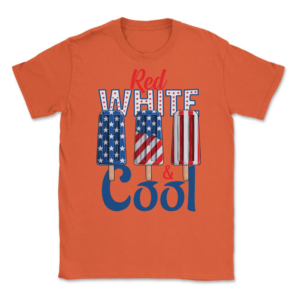 Red, White & Cool Patriotic Popsicle USA Flag Ice Cream graphic - Orange
