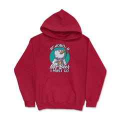 Ho Ho Hold My Beer Christmas Drinking Snowman funny Xmas print Hoodie - Red