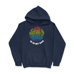 Is In My DNA Rainbow Flag Gay Pride Fingerprint Design product Hoodie - Navy