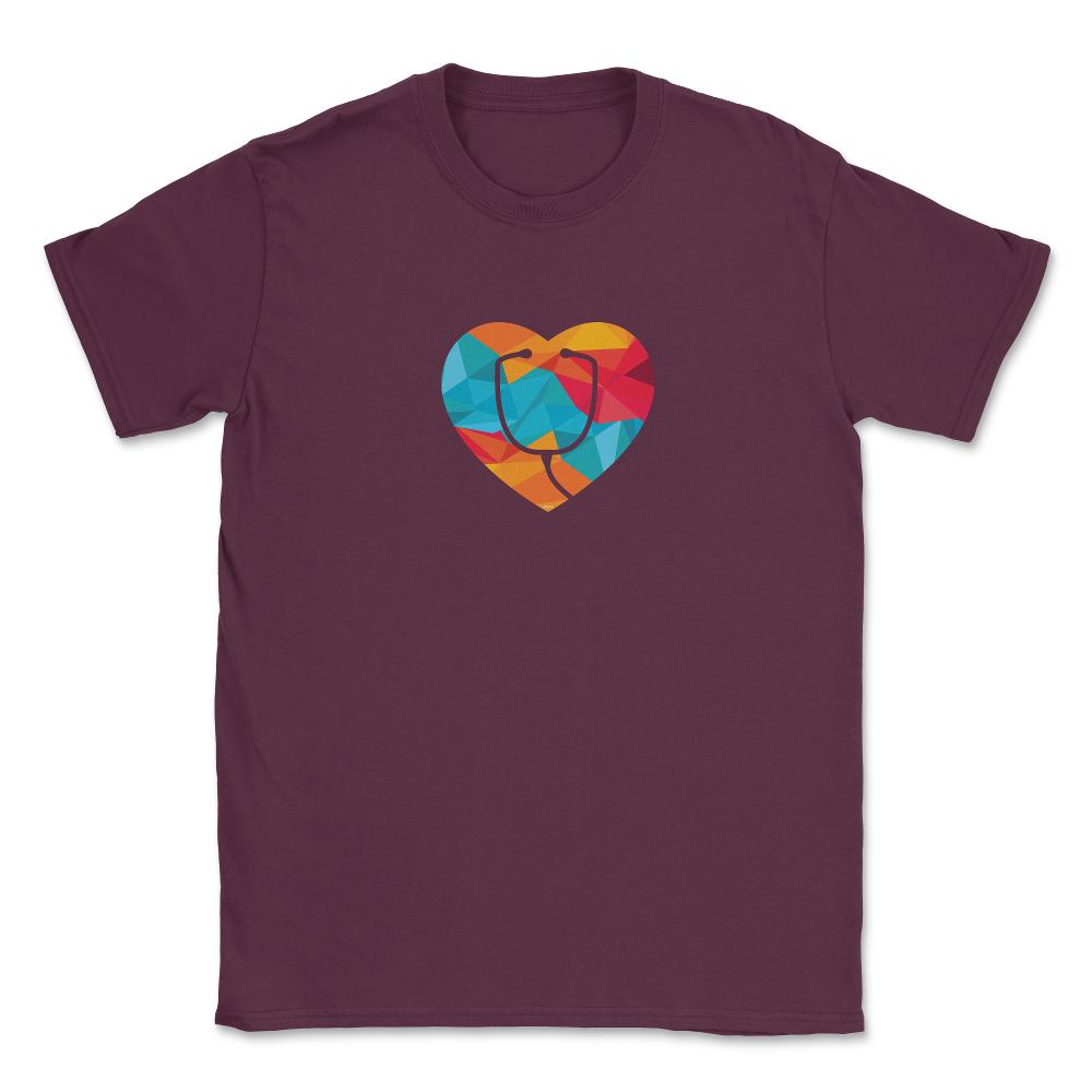 Nurse at Heart T-Shirt Nursing Shirt Gift Unisex T-Shirt - Maroon