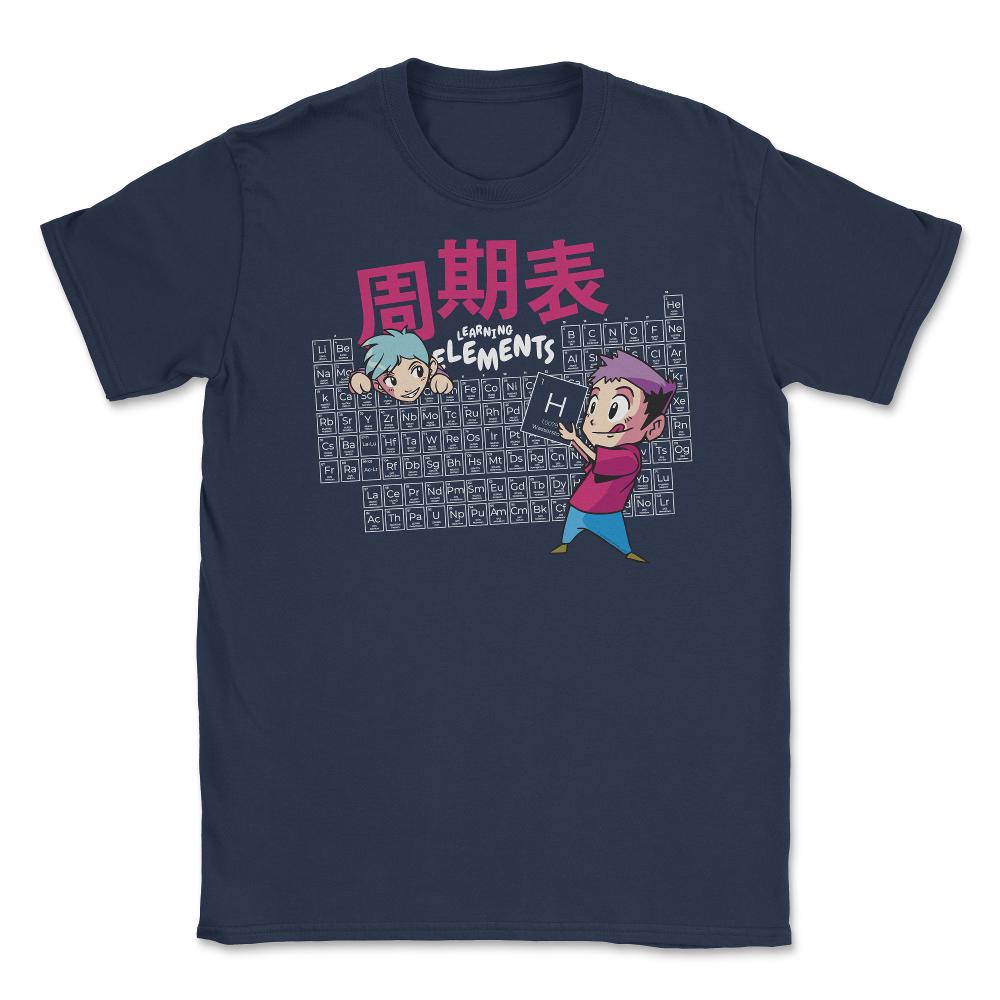 Funny Anime Periodic Table Learning Elements Meme graphic Unisex - Navy