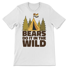 Bear Brotherhood Flag Bears Do It In The Wild Gay Pride design - Premium Unisex T-Shirt - White