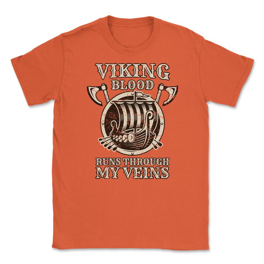 Viking Blood Runs through my Veins Distressed Viking Lovers graphic - Orange