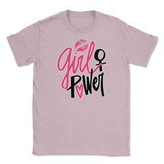 Girl Power Female Symbol T-Shirt Feminism Shirt Top Tee Gift (2) - Light Pink