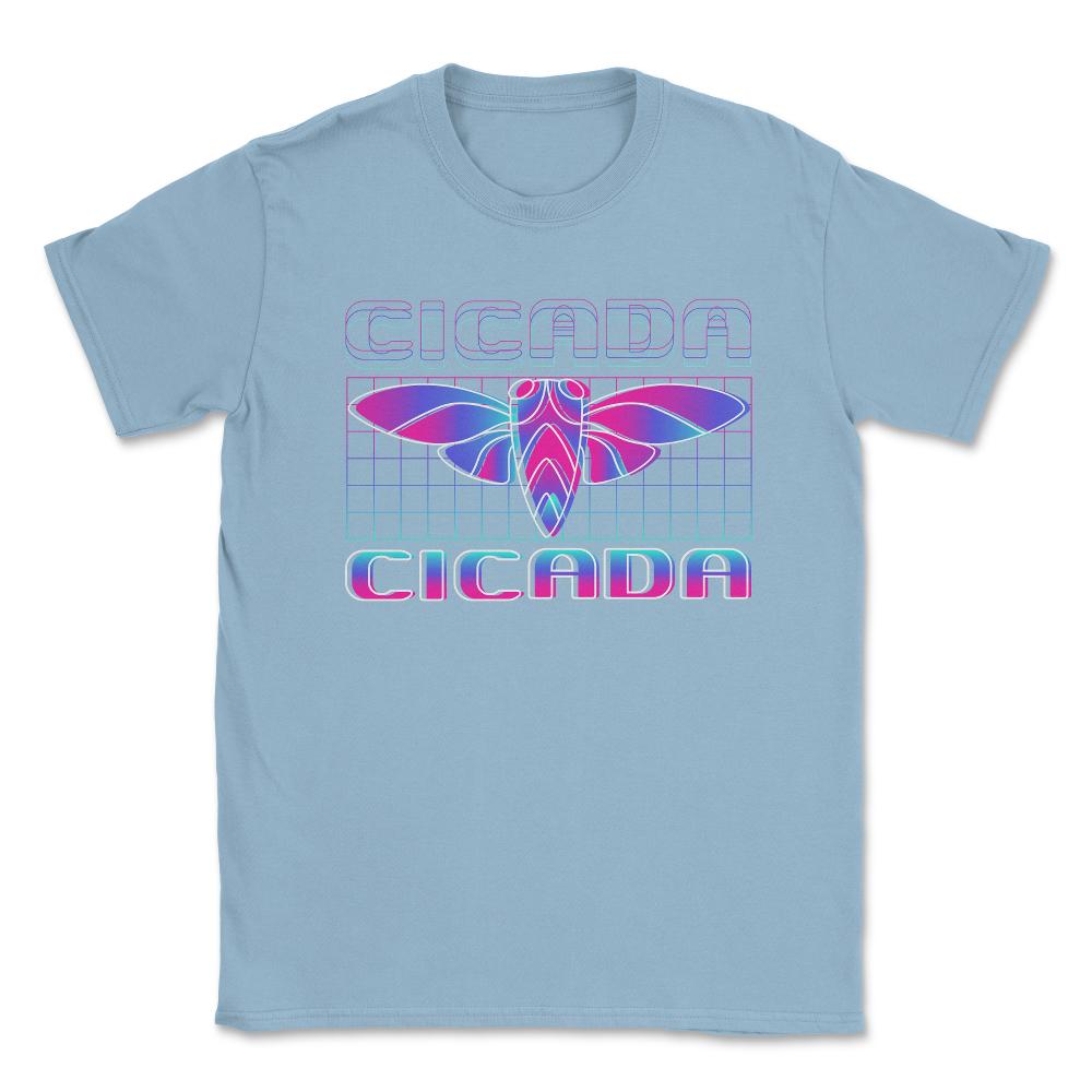 Retro Vintage Vaporwave Cicada Glitch Design product Unisex T-Shirt - Light Blue