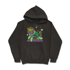 Mardi Gras Turtle with beads & mask Funny Gift product Hoodie - Black