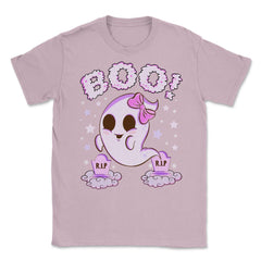 Boo! Girl Cute Ghost Funny Humor Halloween Unisex T-Shirt - Light Pink