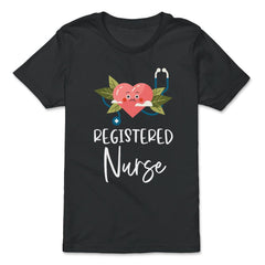 Funny Registered Nurse RN Heart Stethoscope Nursing design - Premium Youth Tee - Black