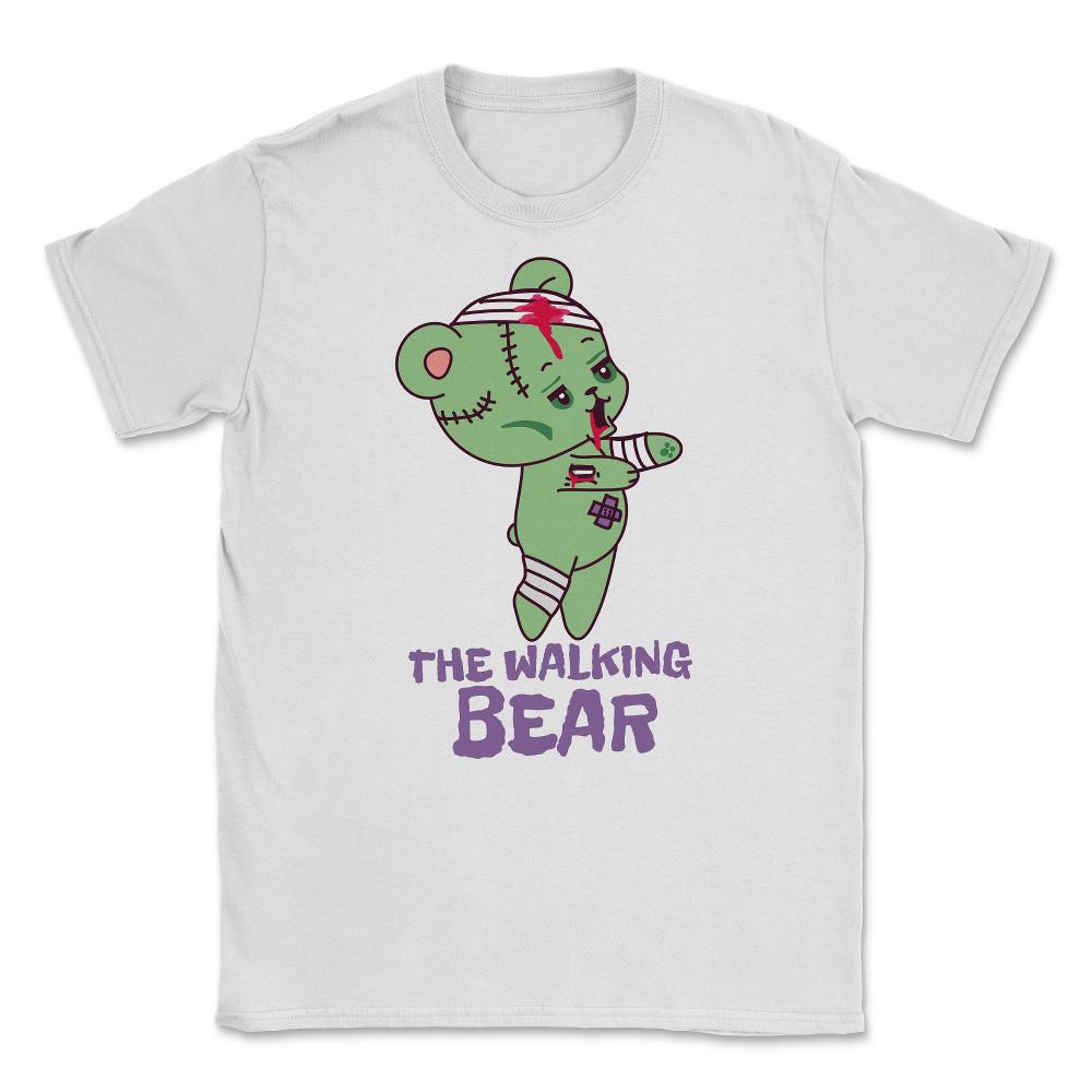 The Walking Bear Funny Halloween Zombie Bear Unisex T-Shirt - White