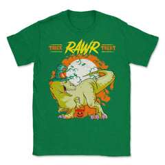 Trick Roar Treat Halloween Funny T-Rex Dinosaur Unisex T-Shirt - Green