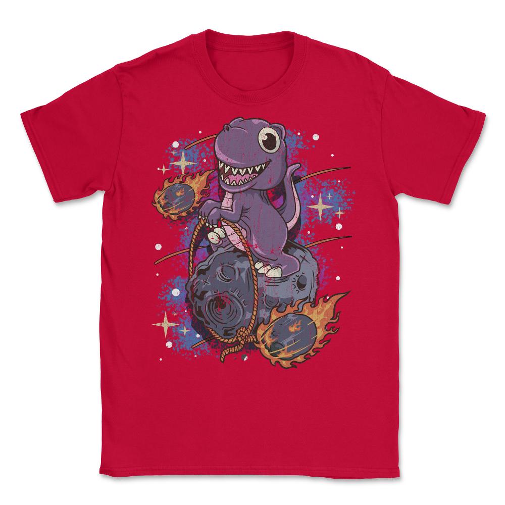 Asteroid Day Dinosaur Hilarious Character Space Meme design Unisex - Red