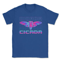 Retro Vintage Vaporwave Cicada Glitch Design product Unisex T-Shirt - Royal Blue