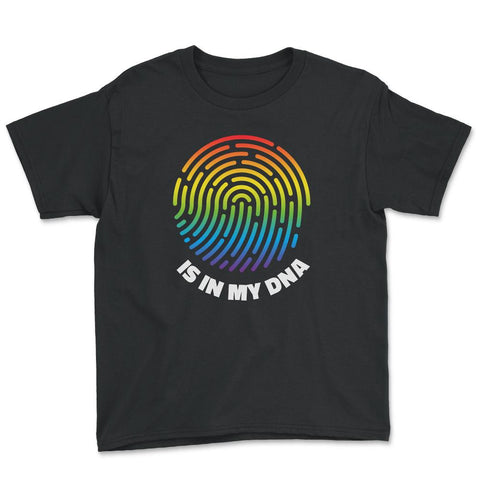 Is In My DNA Rainbow Flag Gay Pride Fingerprint Design product Youth - Black