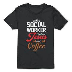 Christian Social Worker Runs On Jesus And Coffee Humor product - Premium Youth Tee - Black