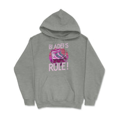 Bladers Rule! For Roller Blades Skaters Inline skating graphic Hoodie - Grey Heather
