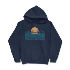 Bitcoin Retro 80s Aesthetic Vaporwave Theme For Crypto Fans product - Navy