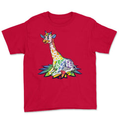 Rainbow Giraffe Gay Pride Gift product Youth Tee - Red