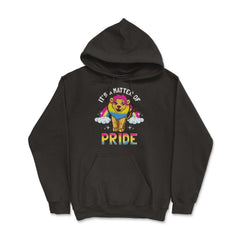Is a Matter of Pride Pansexual Flag Rainbow Lion Gift print - Hoodie - Black