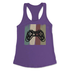 Funny Gamer Humor Video Game Controller Vintage Weathered print - Purple