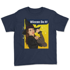 Rosie the Riveter Wiccan Do It! Feminist Witch Retro product Youth Tee - Navy