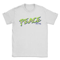 Peace Vibes Only Words Colorful Peace Day Design print Unisex T-Shirt - White