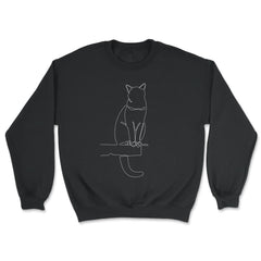 Outline Cat Theme Design for Line Art Lovers graphic - Unisex Sweatshirt - Black