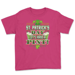 St Patricks Day Let’s Have a Pint! Celebration Youth Tee - Heliconia