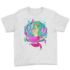 Anime Mermaid Gamer Pastel Theme Vaporwave Style Gift graphic Youth - White