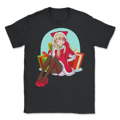 Christmas Anime Girl Unisex T-Shirt - Black