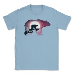 Papa Bear Moonlight T-Shirt Father's Day Tee Gift Unisex T-Shirt - Light Blue