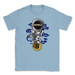 Bitcoin Astronaut HODL! Theme For Crypto Fans or Traders design - Light Blue