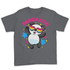 Pandastic Pansexual Pride Flag Rainbow Kawaii Panda print Youth Tee - Smoke Grey