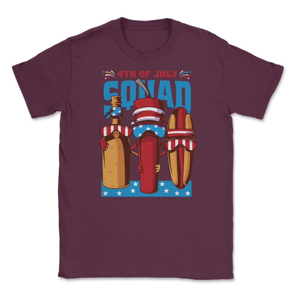 4th of July Squad Patriotic Funny USA Flag Gang Grunge product Unisex - Maroon