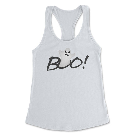 Boo! Ghost Humor Halloween Shirts & Gifts Women's Racerback Tank - White