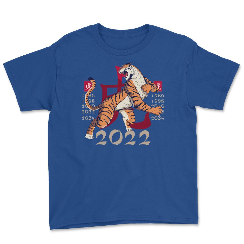 Year of the Tiger 2022 Chinese Aesthetic Design product Youth Tee - Royal Blue