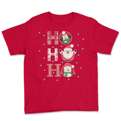 HO HO HO Christmas Funny Humor T-Shirt Tee Gift Youth Tee - Red