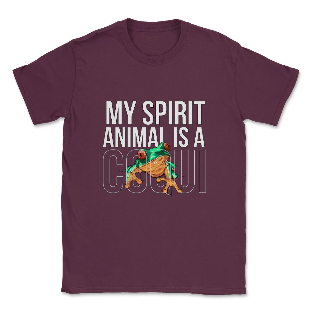 My Spirit Animal is a Coqui Boricua Puerto Rico Modern graphic Unisex - Maroon