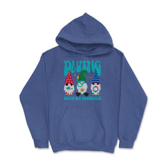 Diving with my Gnomies Funny Gnomes Beach Style design Hoodie - Royal Blue