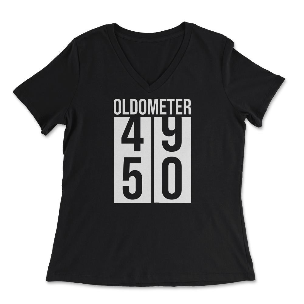 Funny 50th Birthday Oldometer 50 Years Old Fifty Humor product - Women's V-Neck Tee - Black