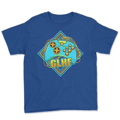 Game Controller GLHF Gamer Terminology Vaporwave graphic Youth Tee - Royal Blue