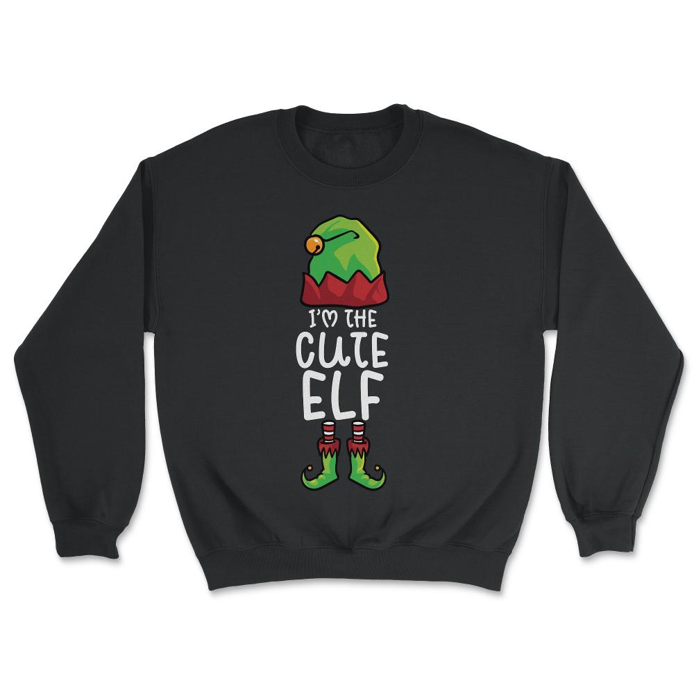 I'm The Cute Elf Costume Funny Matching Xmas product - Unisex Sweatshirt - Black