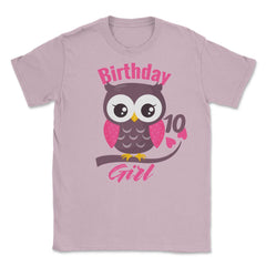 Owl on a tree branch CharacterFunny 10th Birthday girl product Unisex - Light Pink